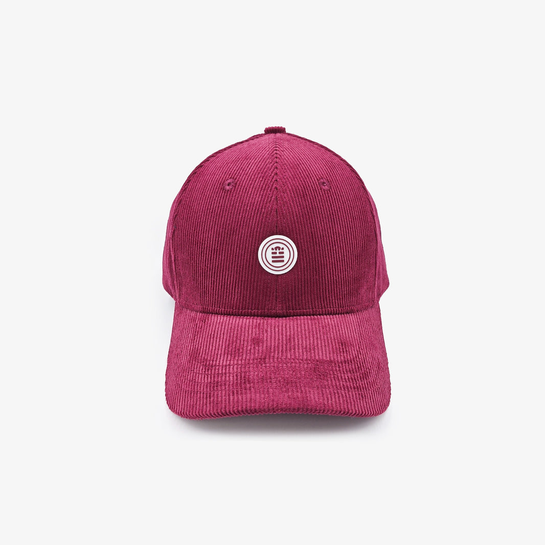 Casquette badge logo en velours côtelé rouge vigne