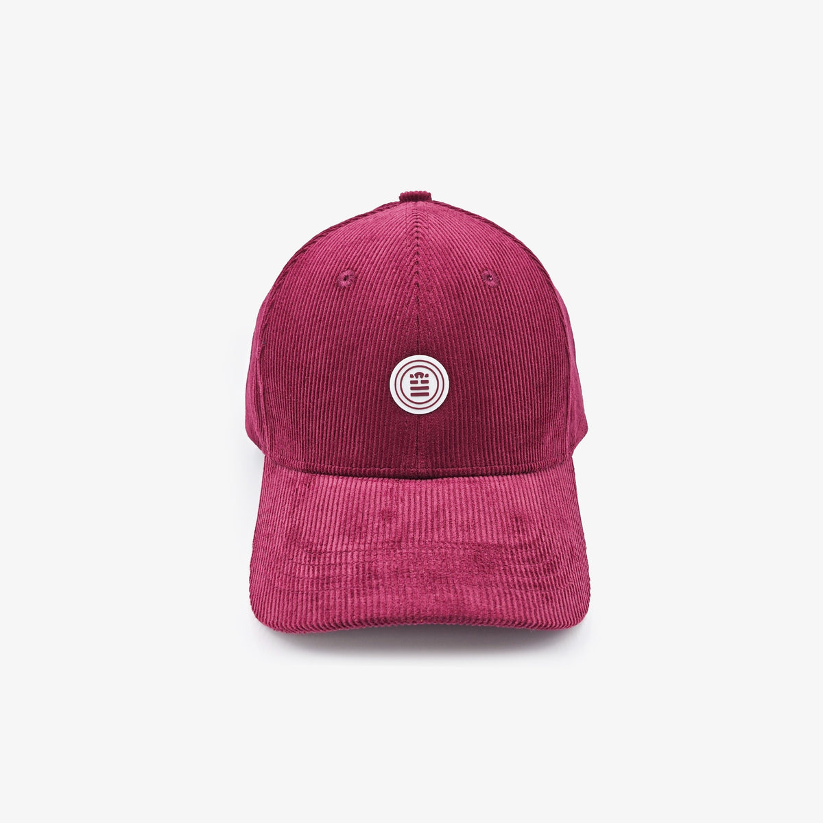 Casquette badge logo en velours côtelé rouge vigne
