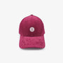 Casquette badge logo en velours côtelé rouge vigne