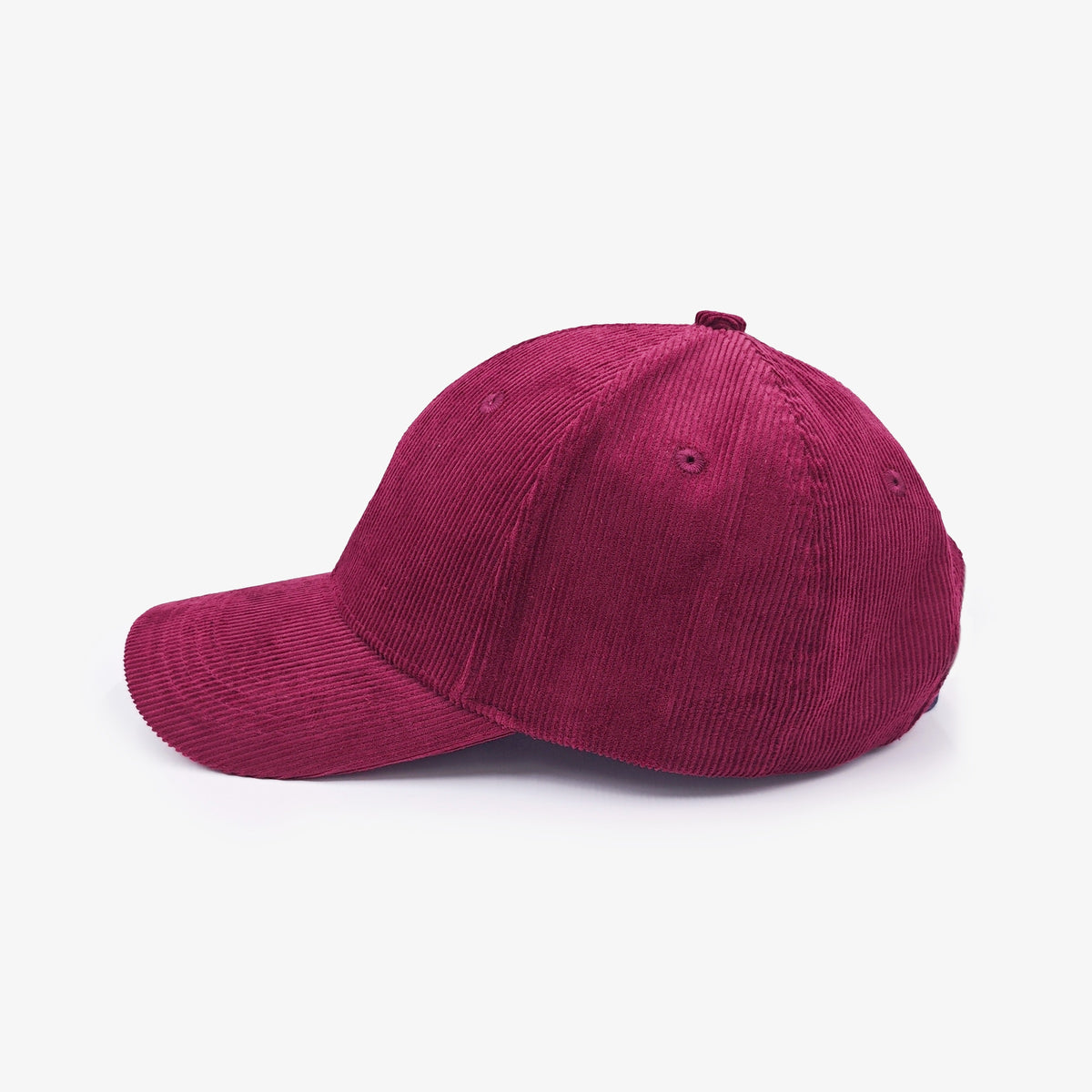 Casquette badge logo en velours côtelé rouge vigne