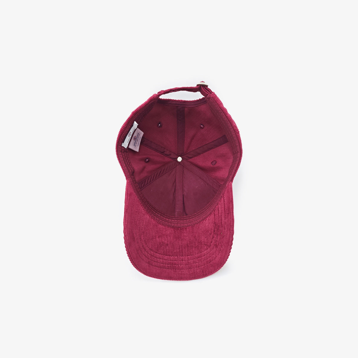 Casquette badge logo en velours côtelé rouge vigne