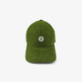 Casquette badge logo en velours côtelé vert thym