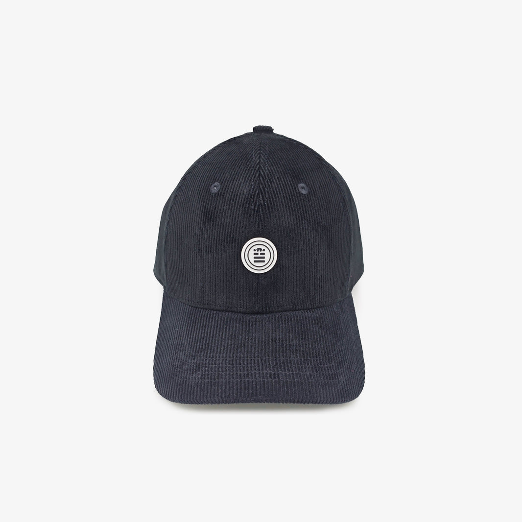 Casquette badge logo en velours côtelé noir