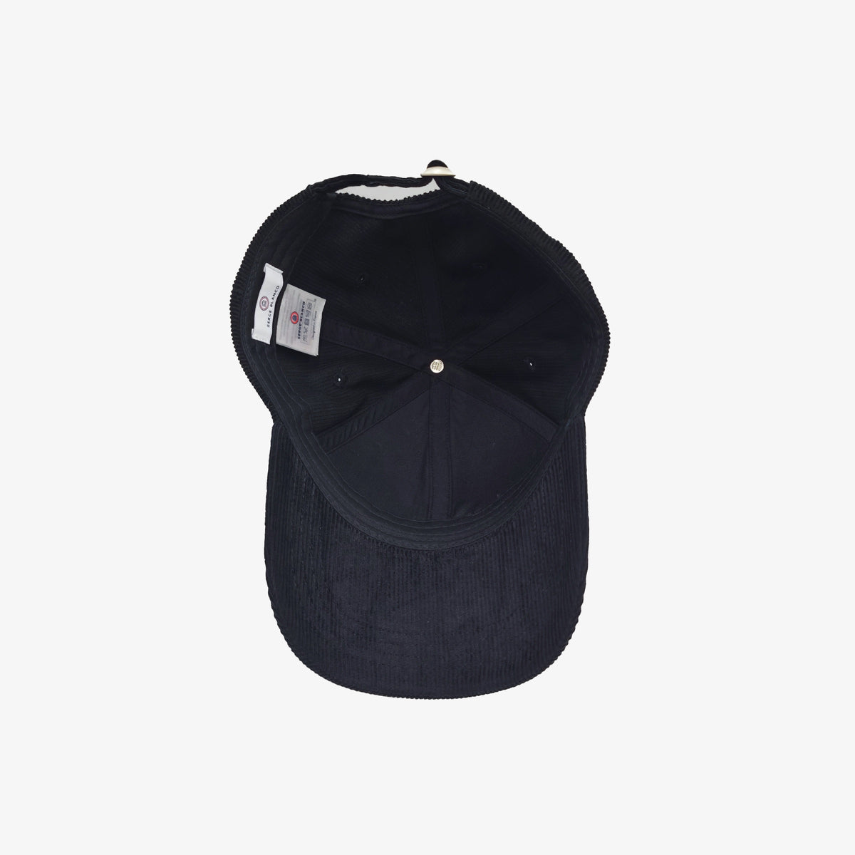 Casquette badge logo en velours côtelé noir