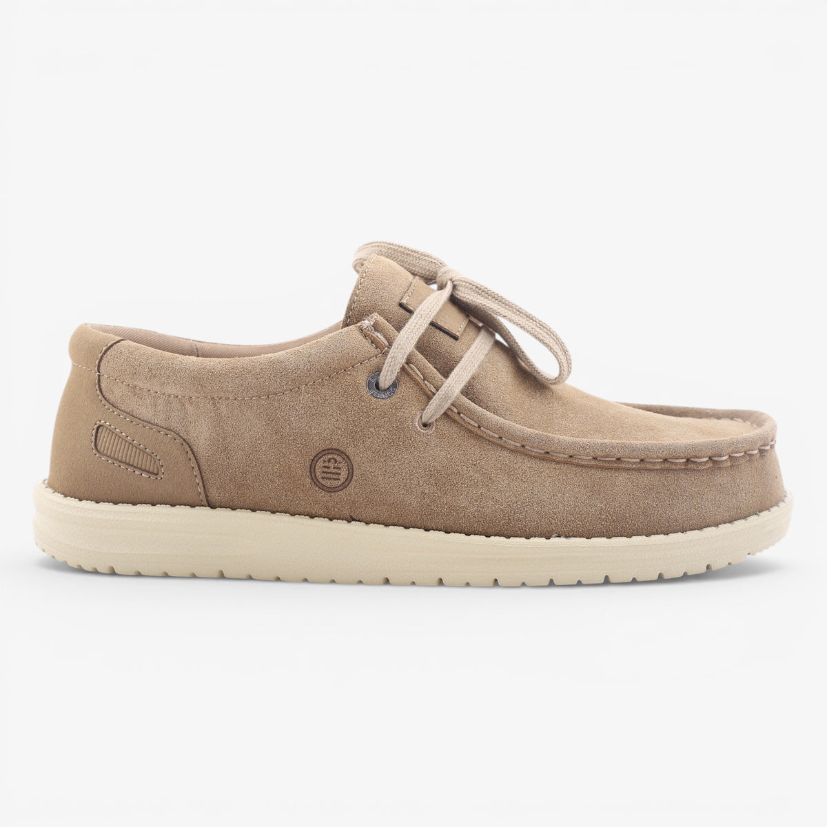 Chaussures bateau Saint Jean en suède beige travertin SBPLAY