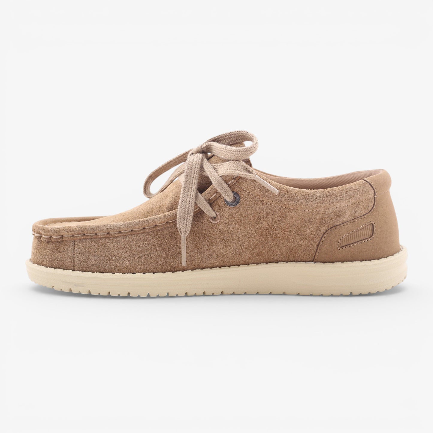 Chaussures bateau Saint Jean en suède beige travertin SBPLAY