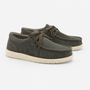 Chaussures bateau Saint Jean en suède vert kaki SBPLAY
