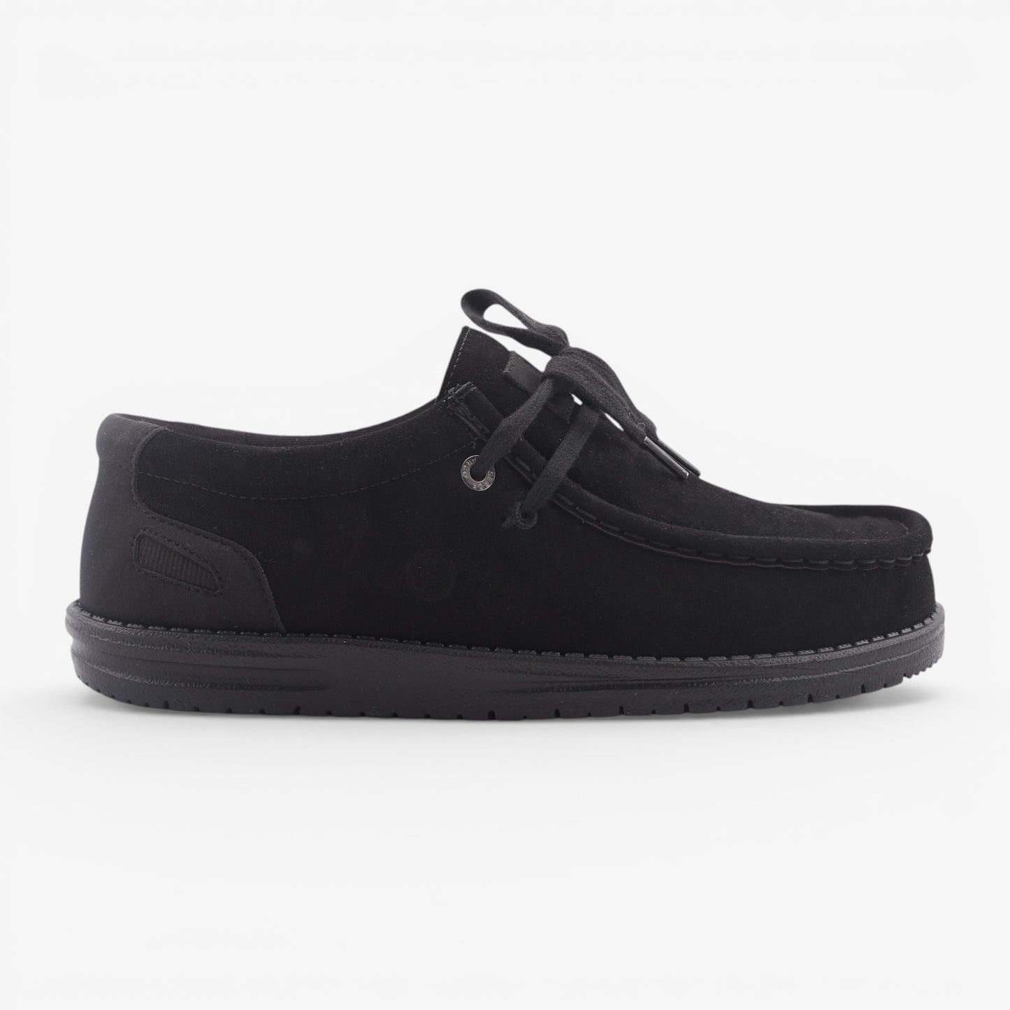Chaussures bateau Saint Jean en suède noires SBPLAY