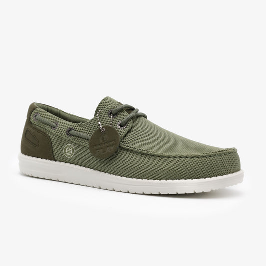 Chaussures bateau Socoa en maille stretch vert kaki