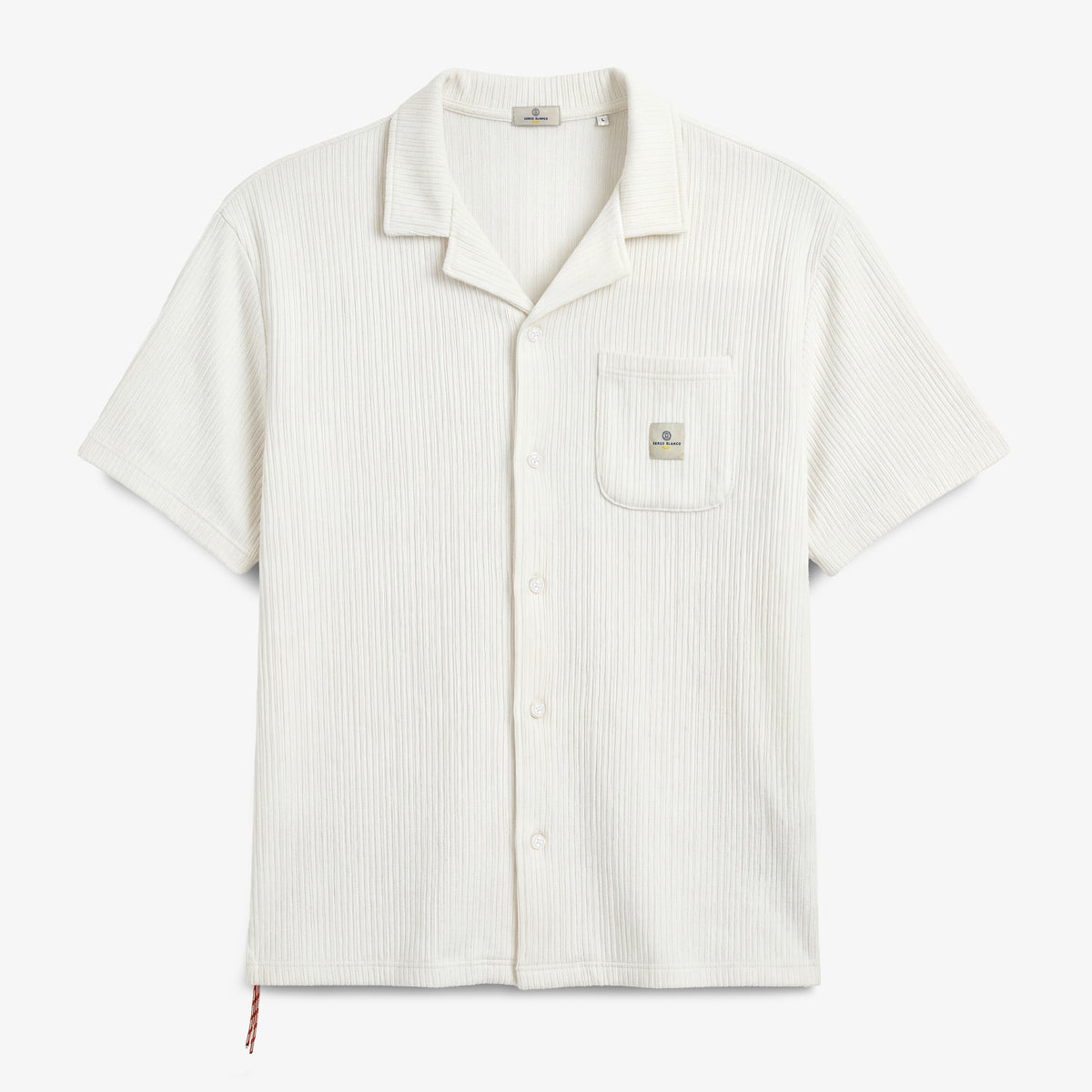 Wit katoenen overhemd met korte mouwen