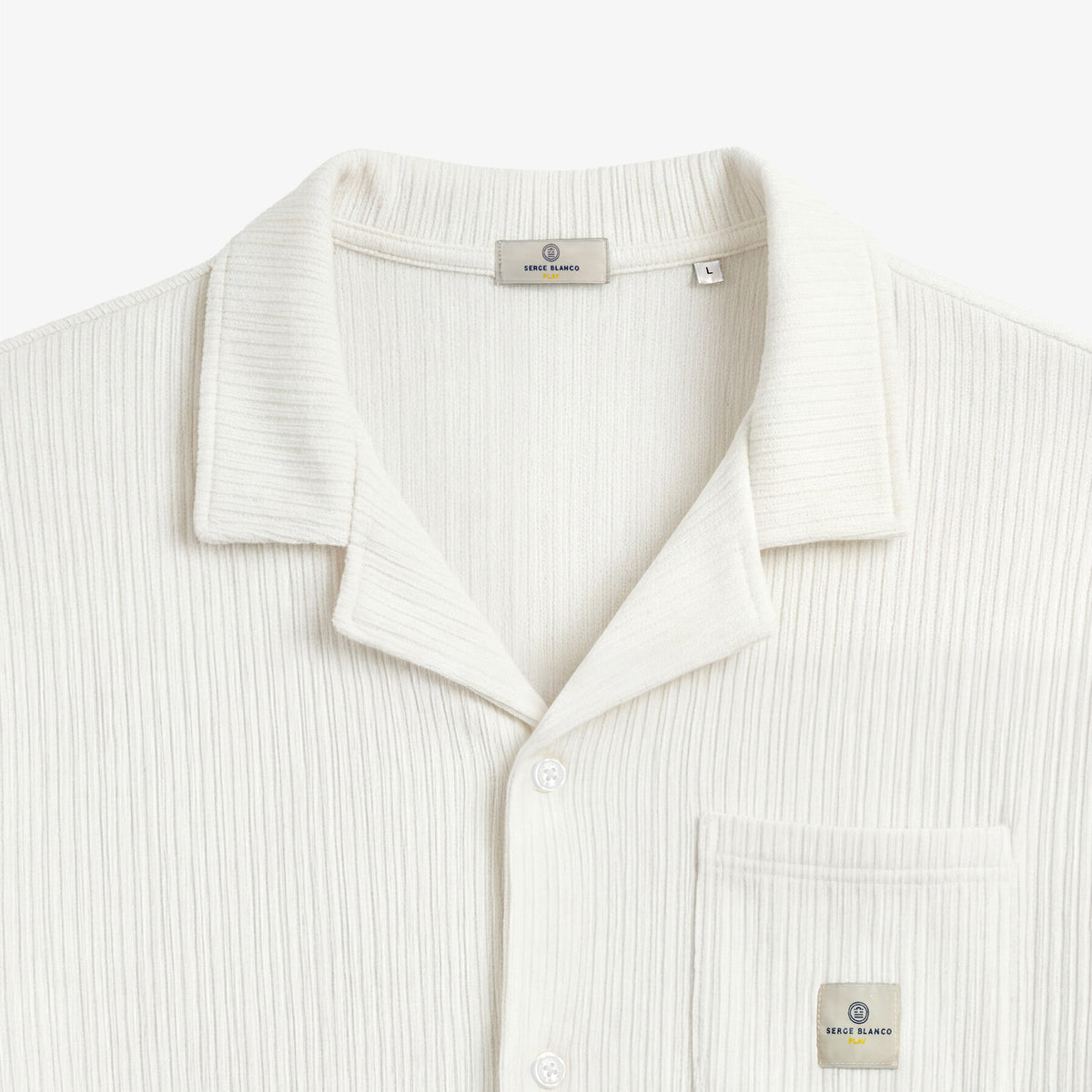 Wit katoenen overhemd met korte mouwen