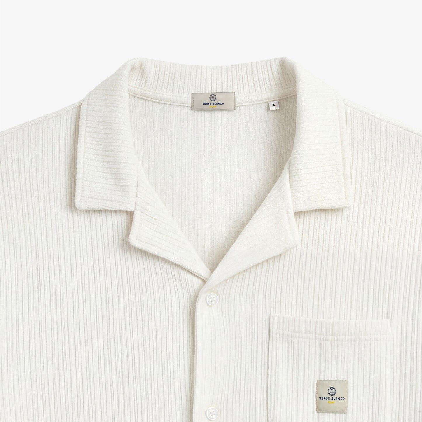 Wit katoenen overhemd met korte mouwen