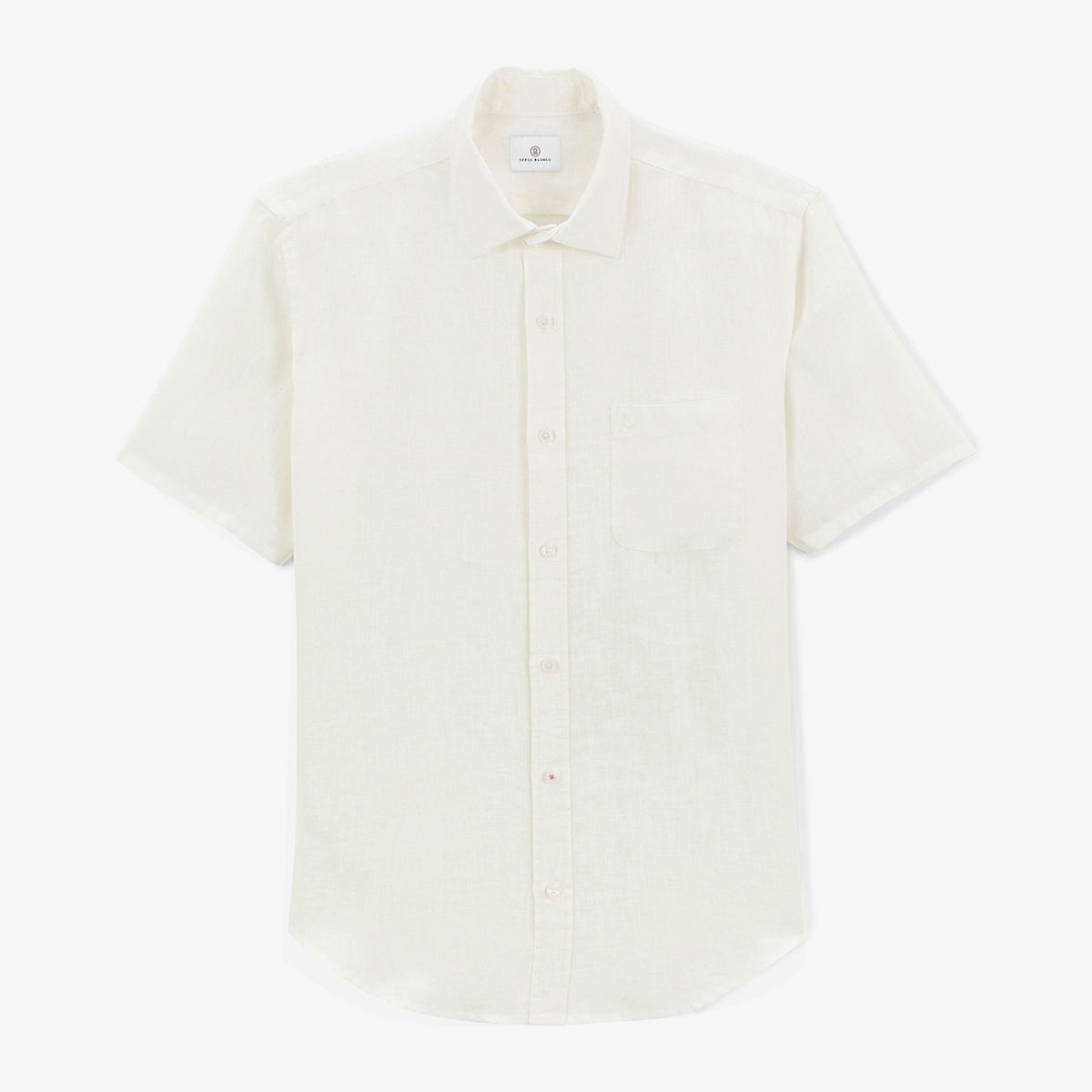 Chemise Charles manches courtes en lin blanche