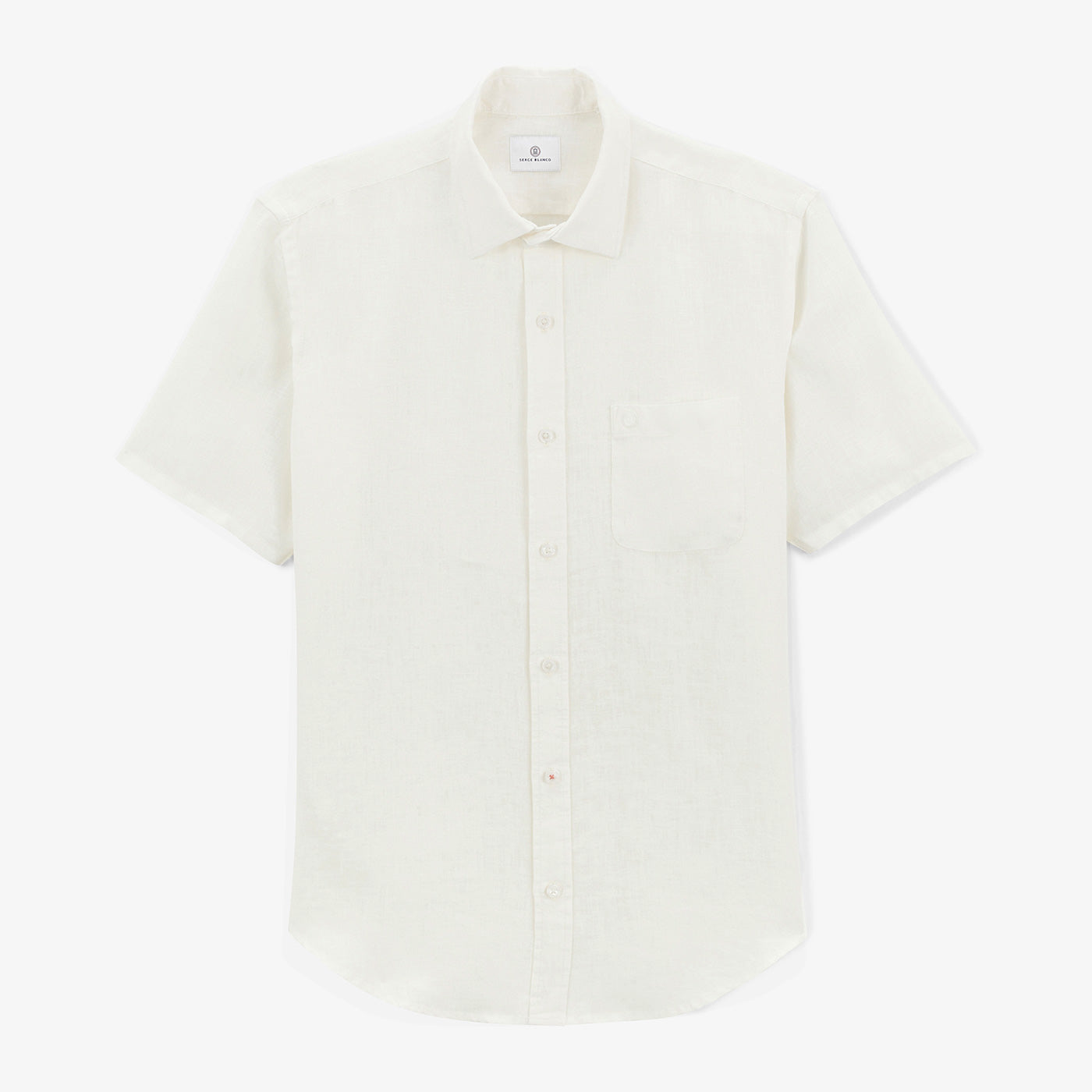 Chemise Charles manches courtes en lin blanche