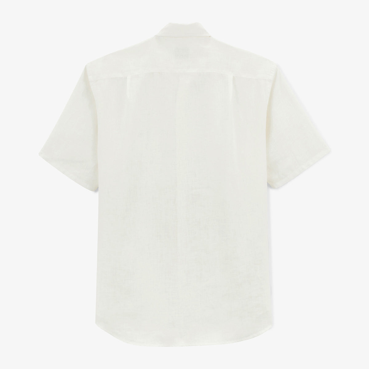 Chemise Charles manches courtes en lin blanche