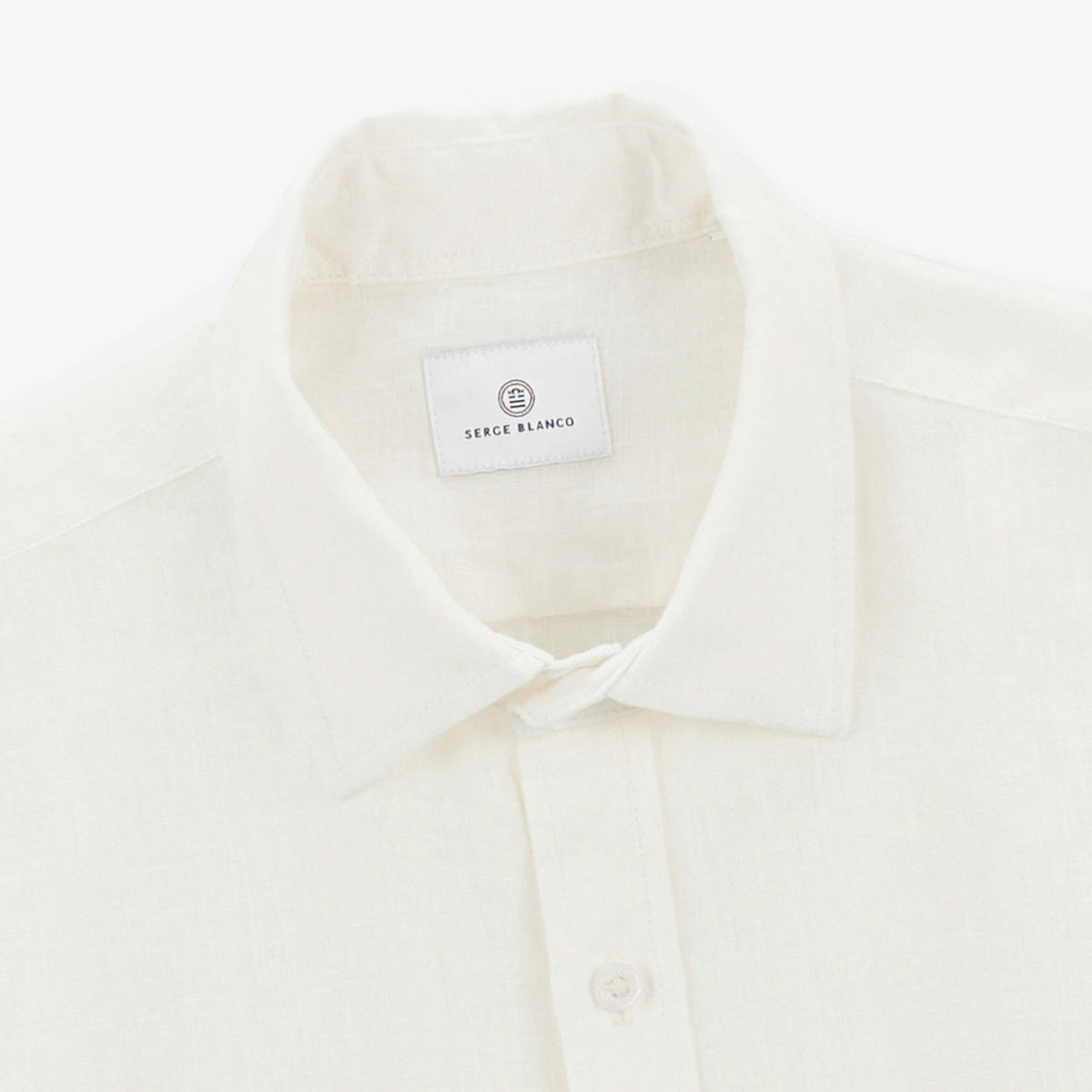 Chemise Charles manches courtes en lin blanche