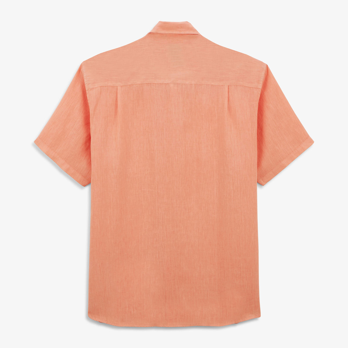 Chemise Charles manches courtes en lin corail