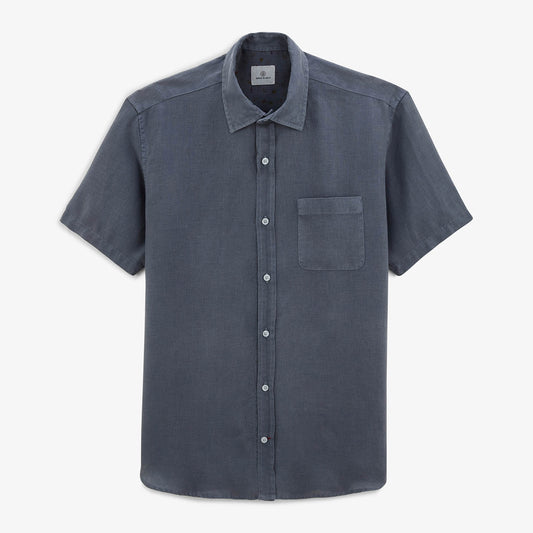 Chemise Charles manches courtes en lin denim