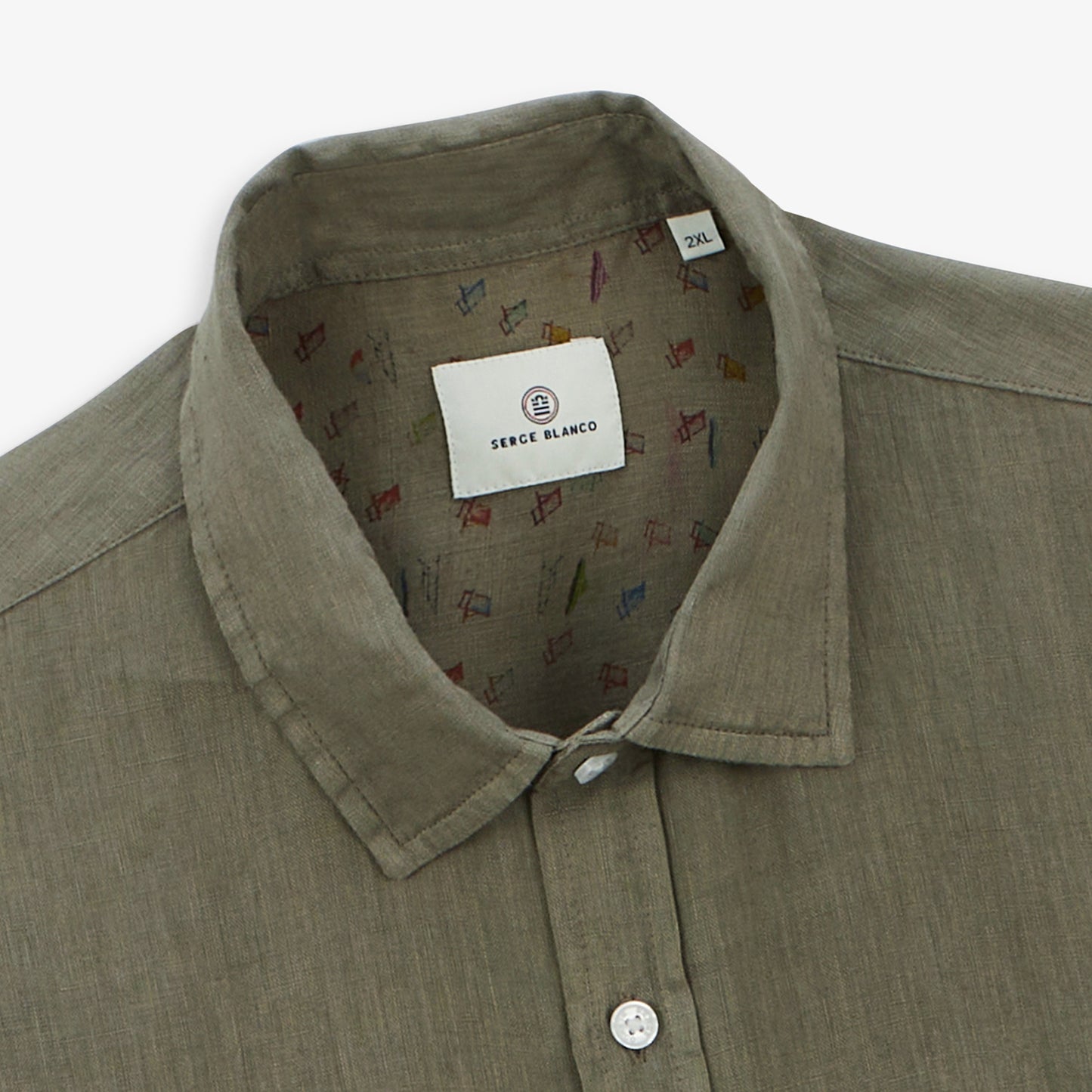 Chemise Charles manches courtes en lin militaire