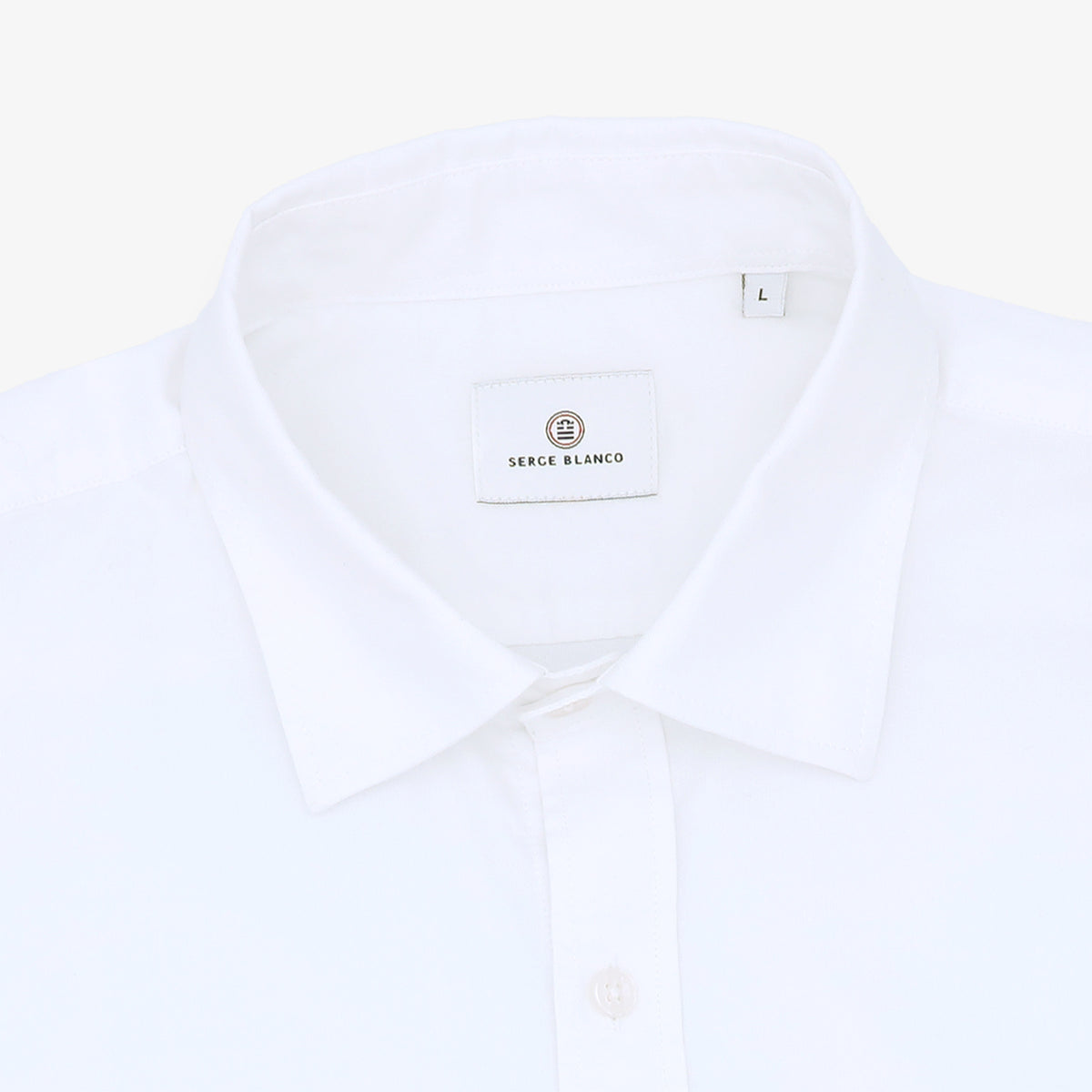 Chemise manches courtes tissu oxford blanche avec imprimé