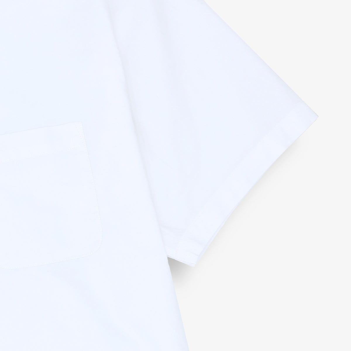 Chemise manches courtes tissu oxford blanche avec imprimé