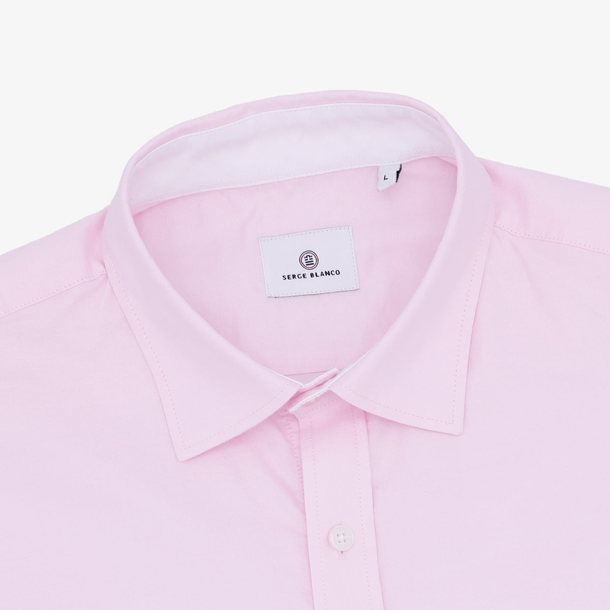 Chemise manches courtes tissu oxford rose