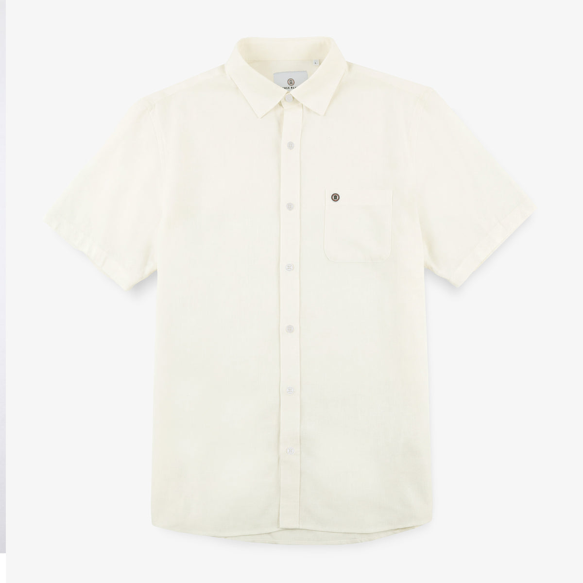 Weißes Kurzarmhemd in Regular-Passform mit Aufdruck