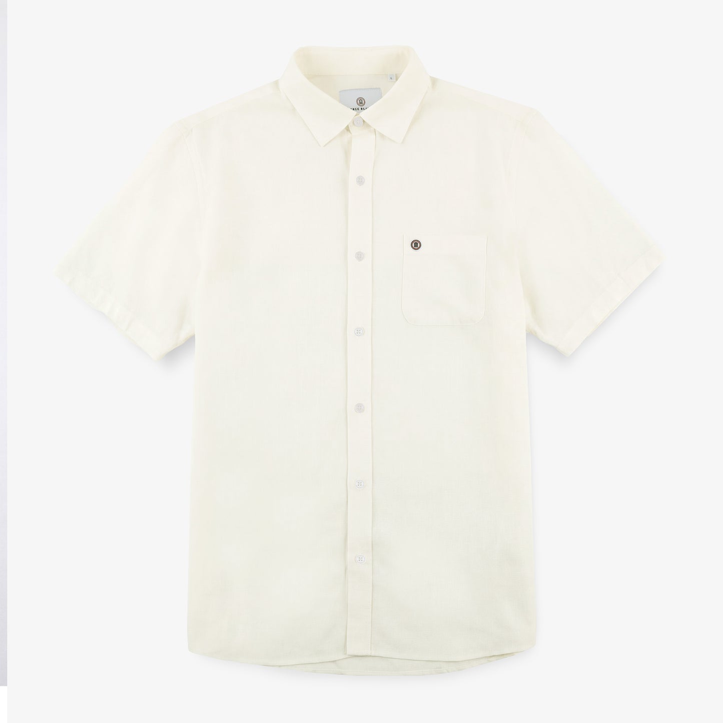 Weißes Kurzarmhemd in Regular-Passform mit Aufdruck