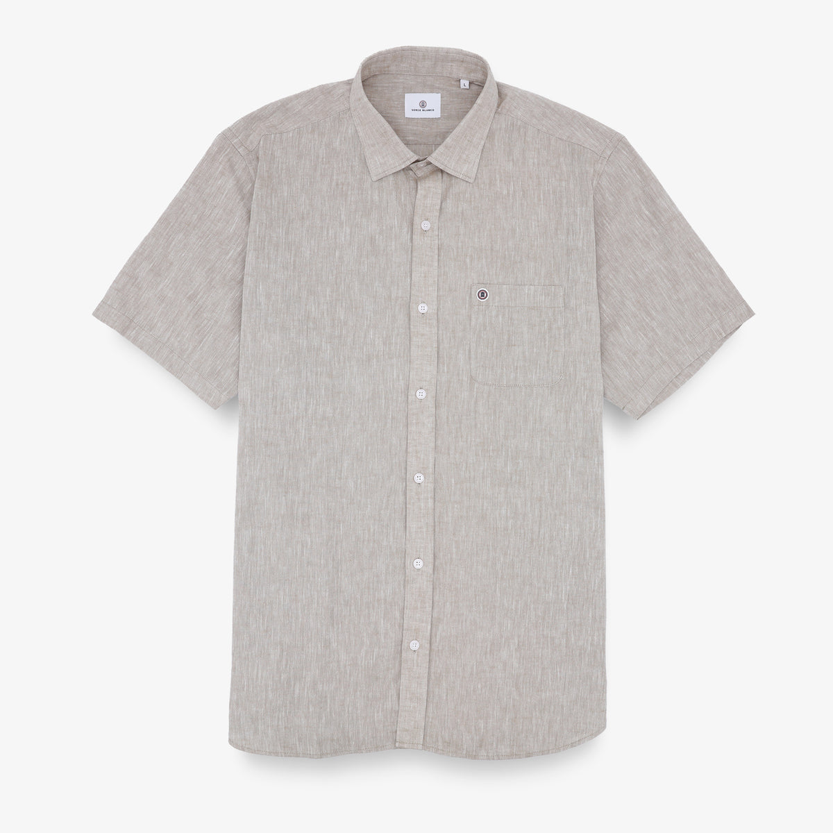 Beiges Kurzarmhemd in Regular-Passform