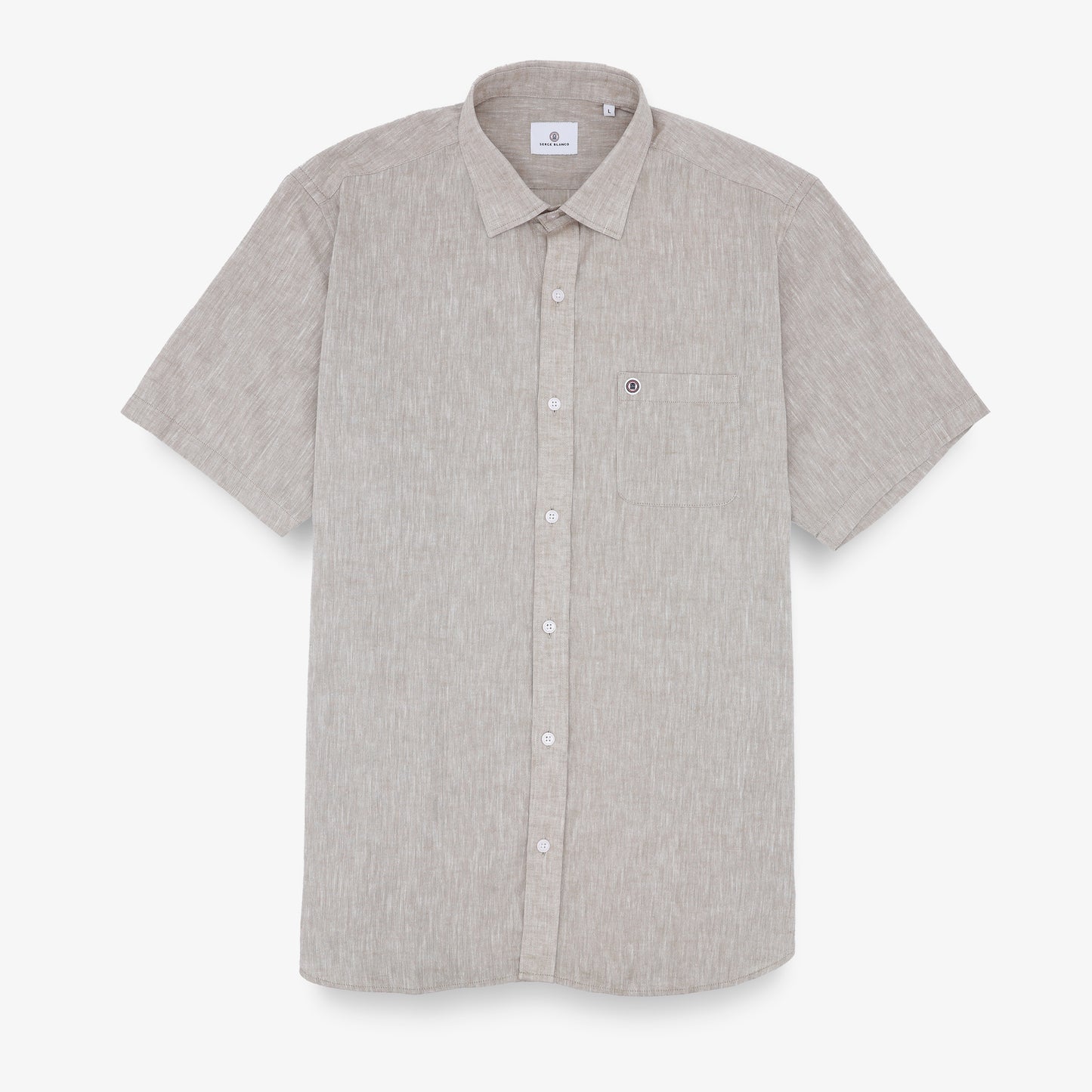 Beiges Kurzarmhemd in Regular-Passform