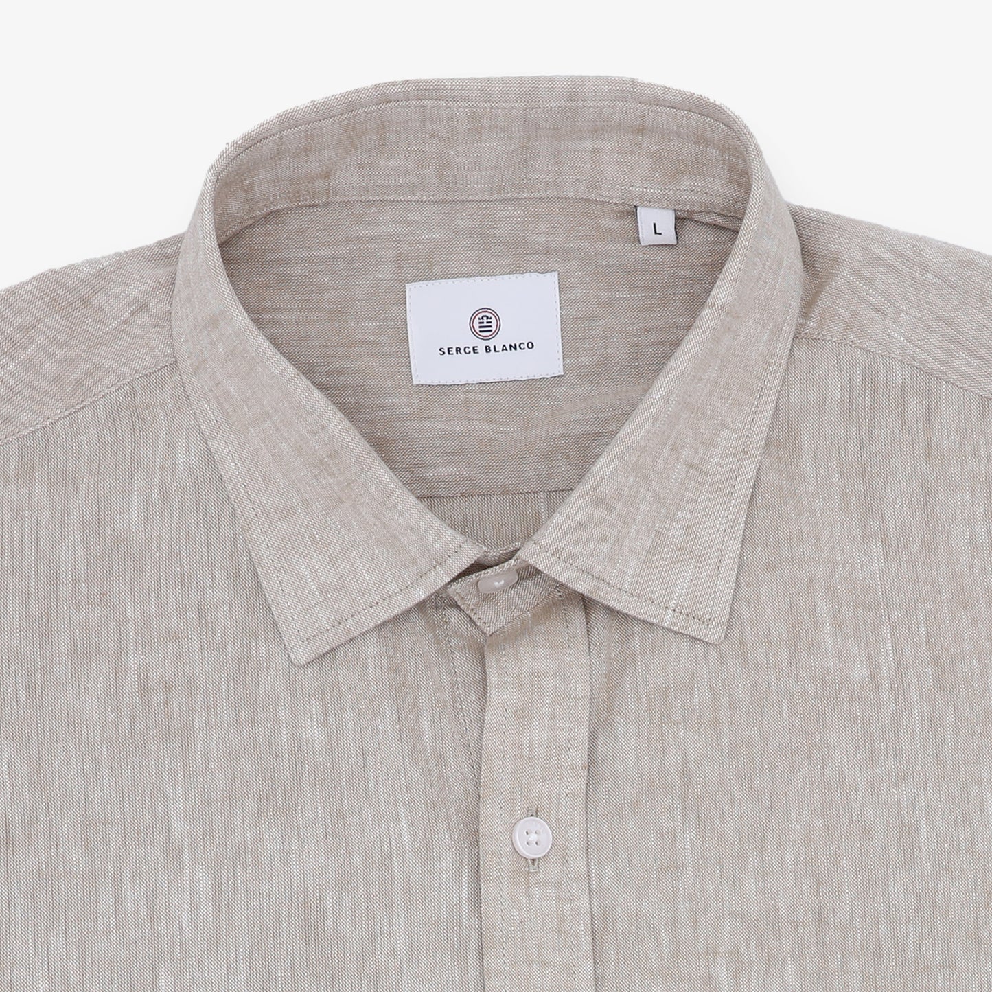 Beiges Kurzarmhemd in Regular-Passform