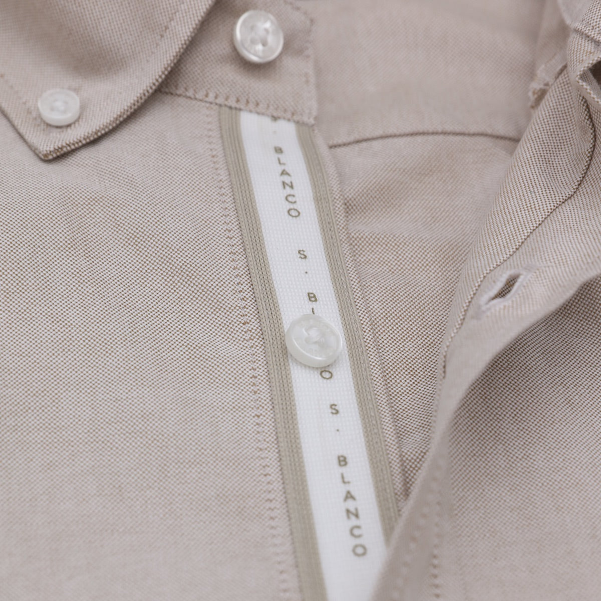 Chemise manches longues Oxford sangle SB beige