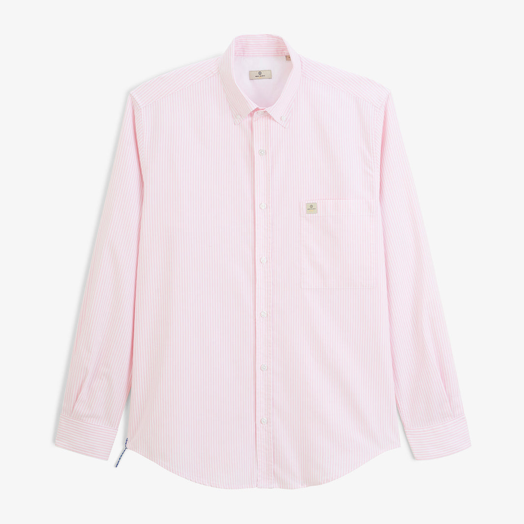 Chemise manches longues Oxford rayures rose dalhia SBPLAY