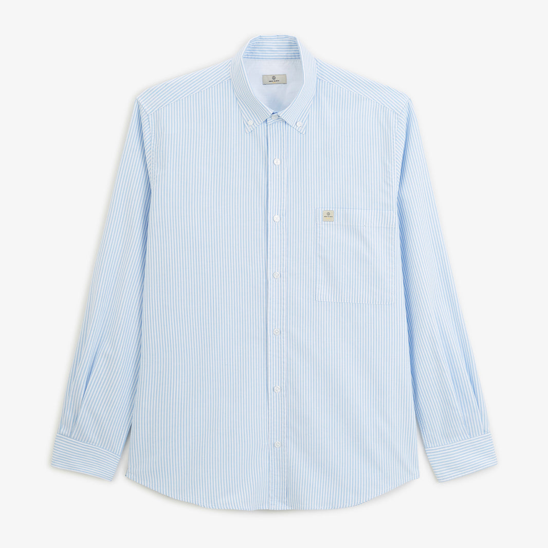 Chemise manches longues Oxford rayures bleu niva SBPLAY