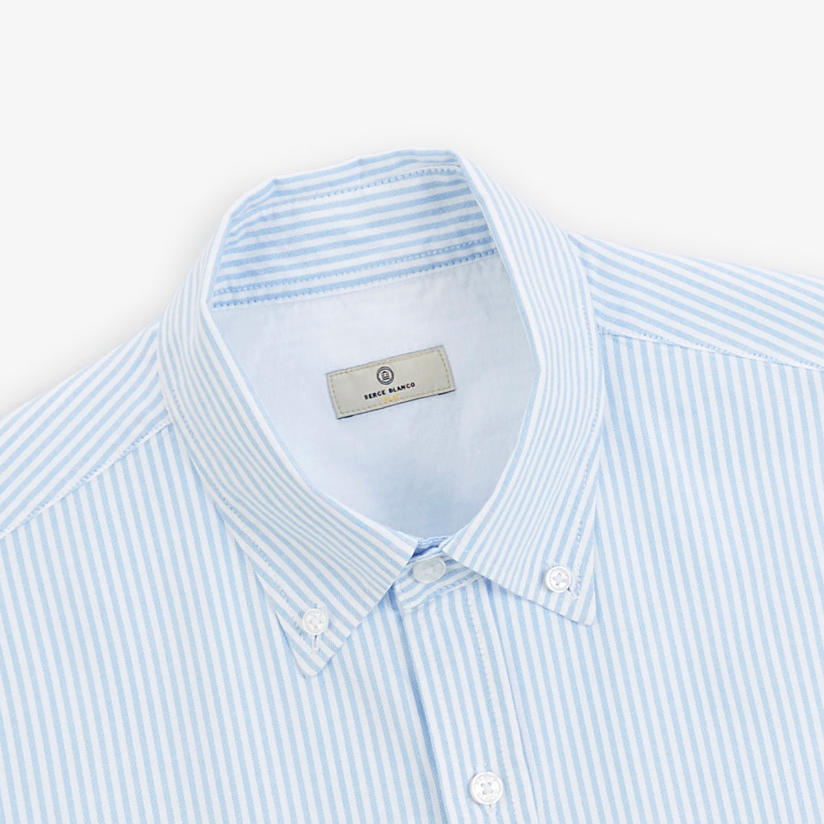 Chemise manches longues Oxford rayures bleu niva SBPLAY