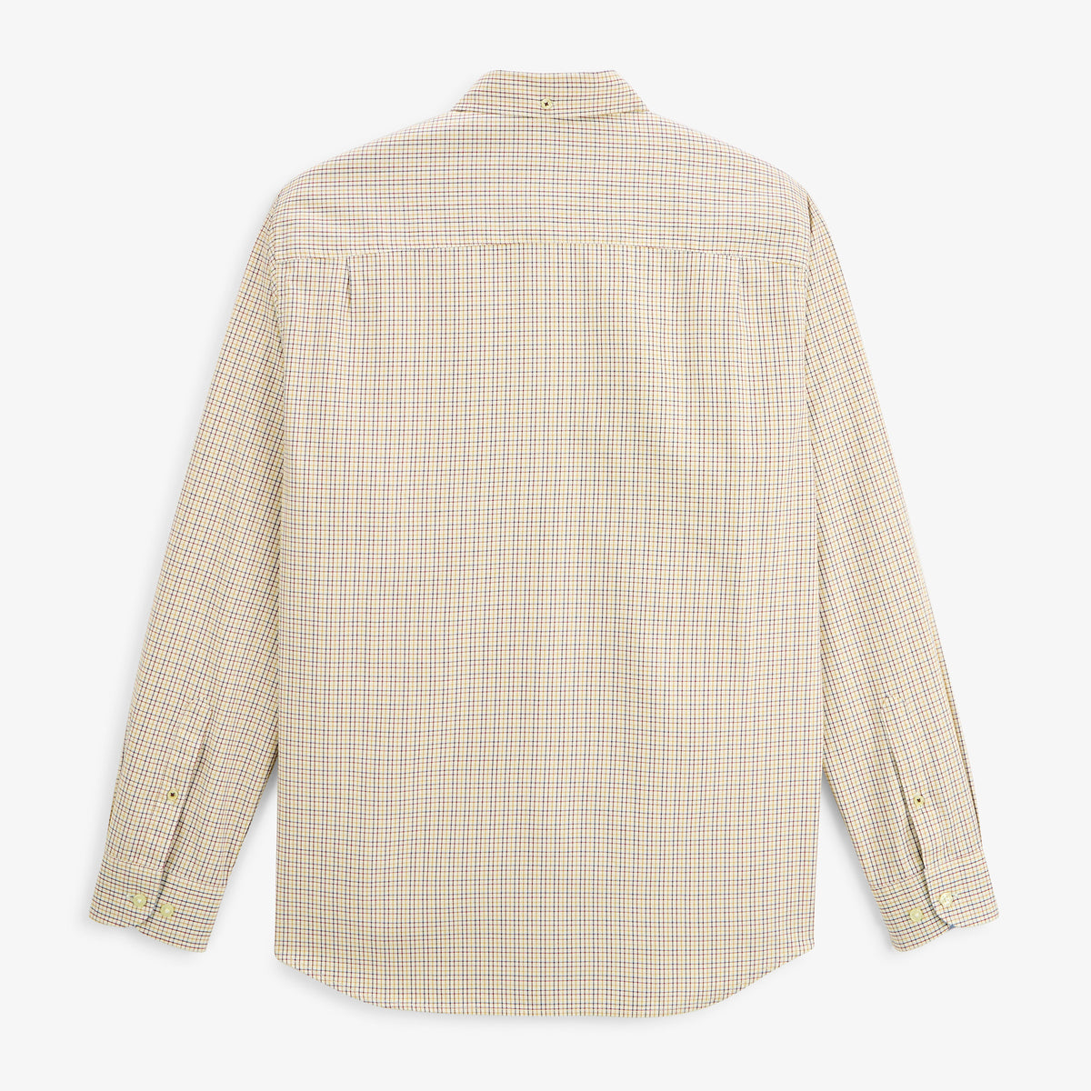 Chemise manches longues coton petits carreaux jaune moutarde