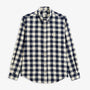 Chemise manches longues coton brushed carreaux bleu marine SBPLAY