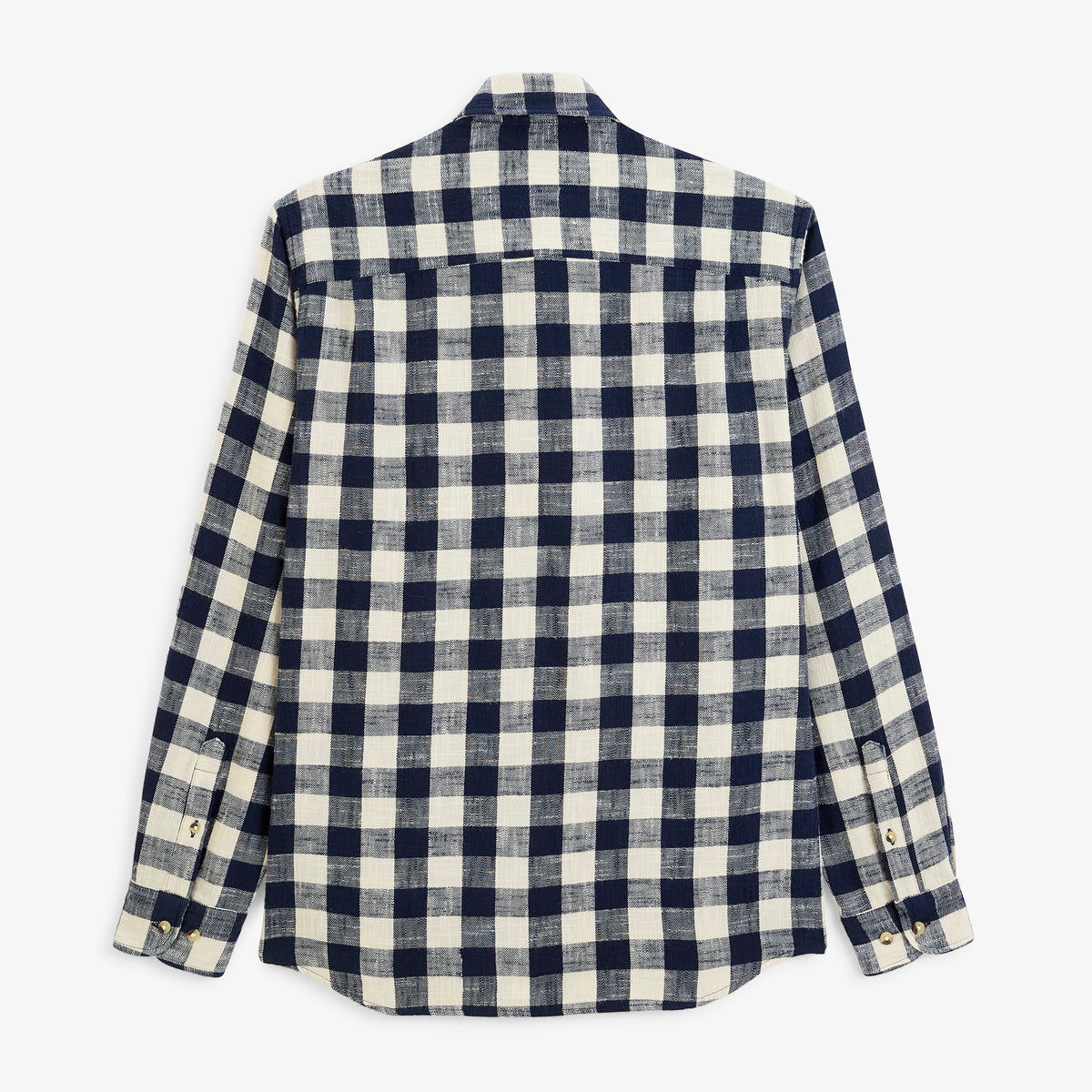 Chemise manches longues coton brushed carreaux bleu marine SBPLAY