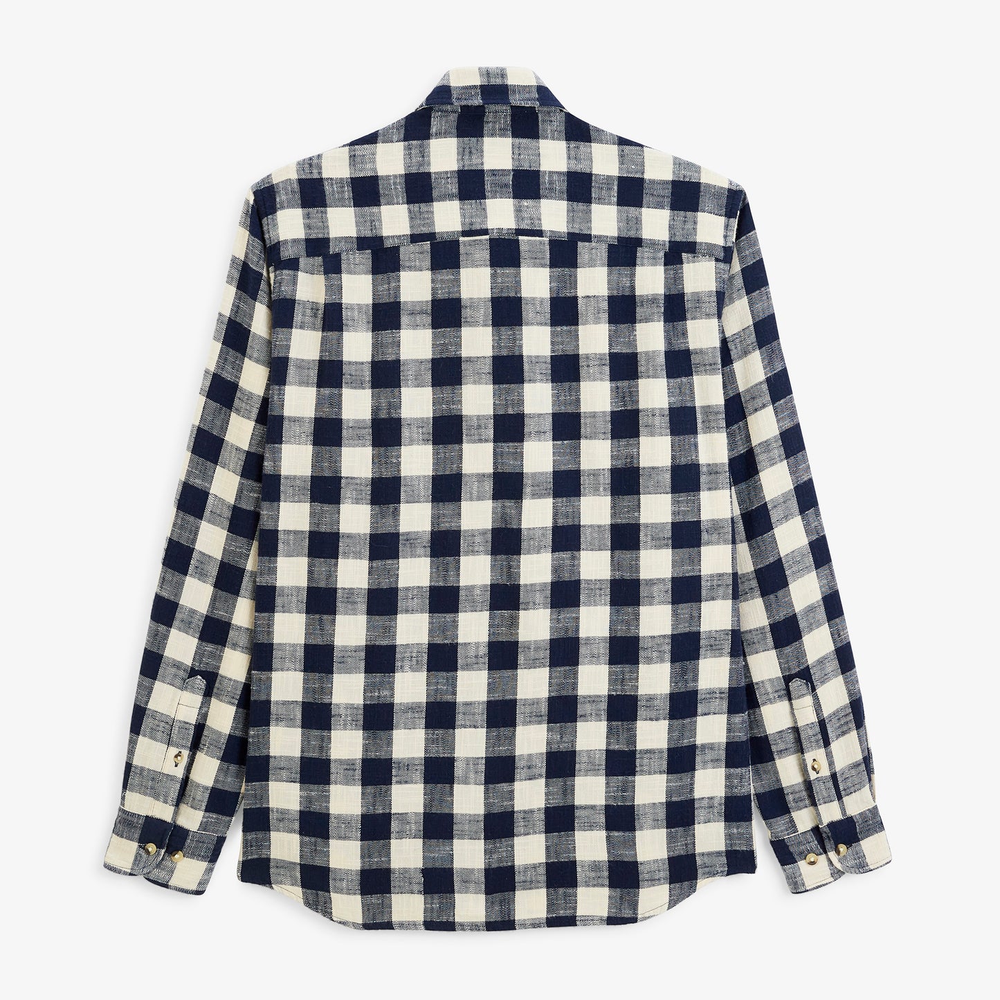Chemise manches longues coton brushed carreaux bleu marine SBPLAY
