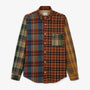 Chemise manches longues coton patchwork carreaux