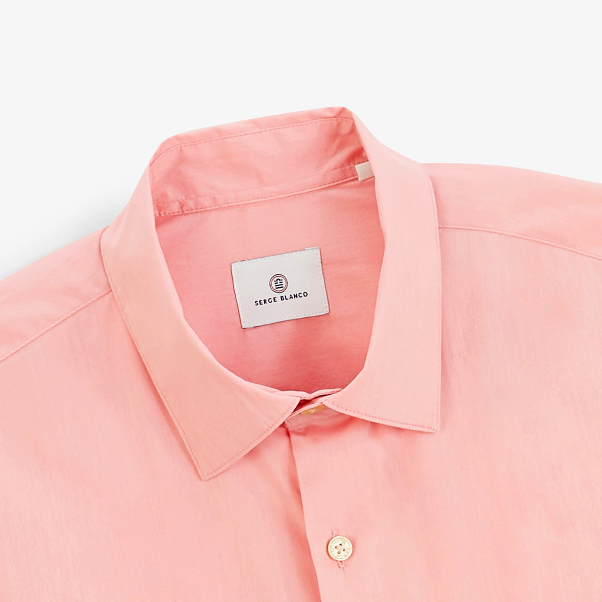Chemise manches longues stretch unie rose