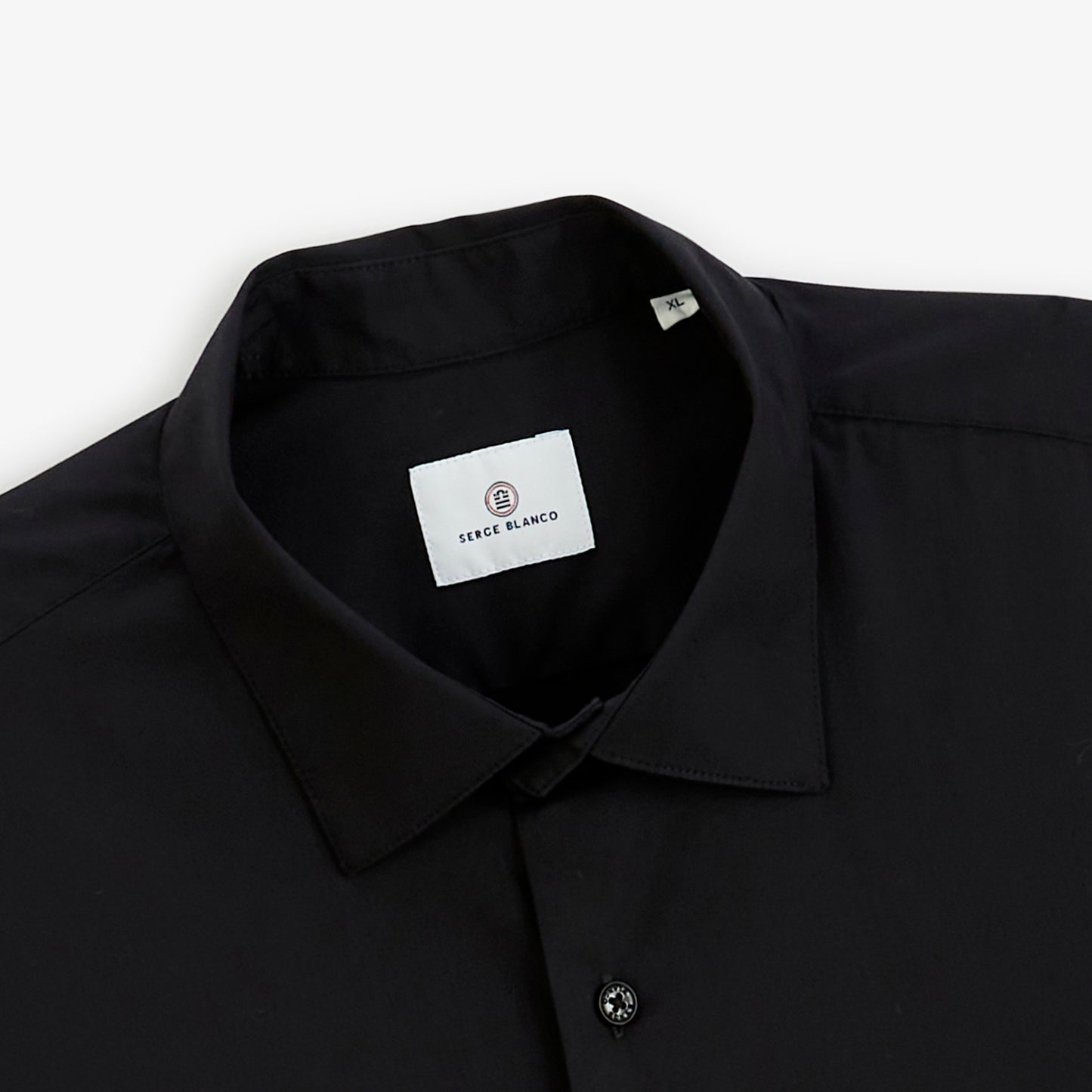 Chemise manches longues stretch unie noire