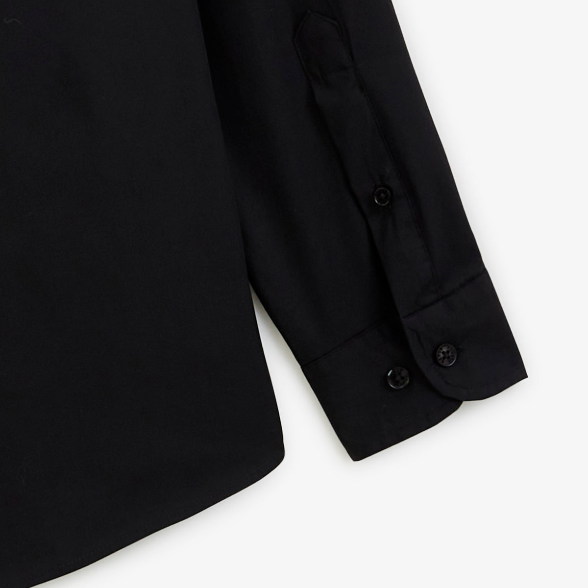 Chemise manches longues stretch unie noire