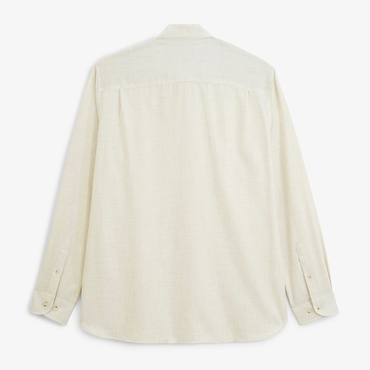 Chemise manches longues coton chiné blanc cassé