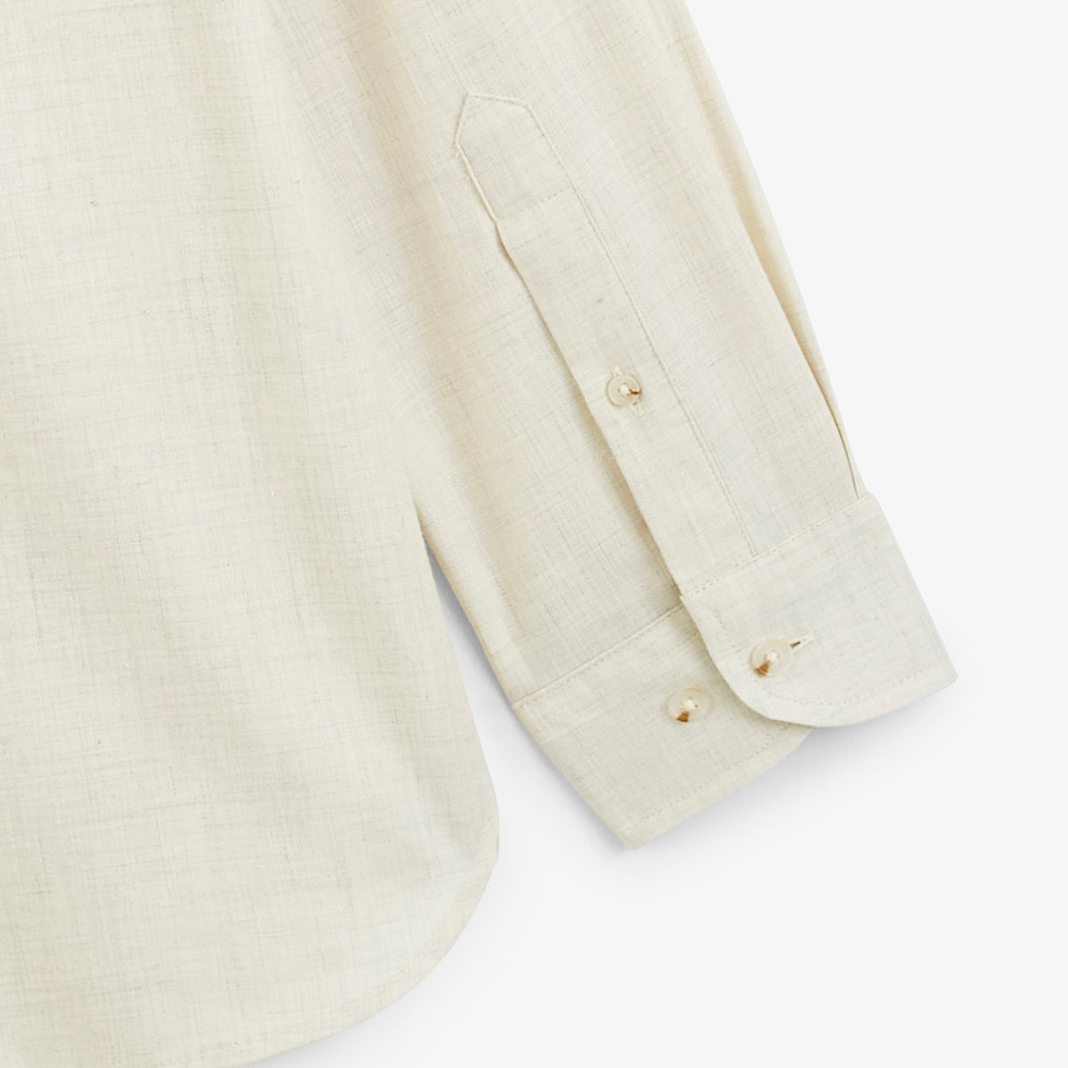 Chemise manches longues coton chiné blanc cassé