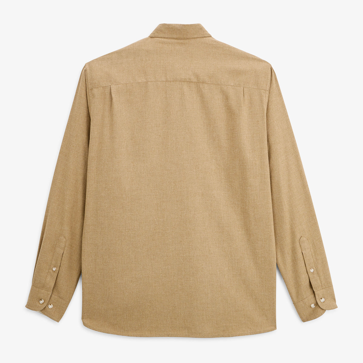 Chemise manches longues 100% coton flanelle beige chiné