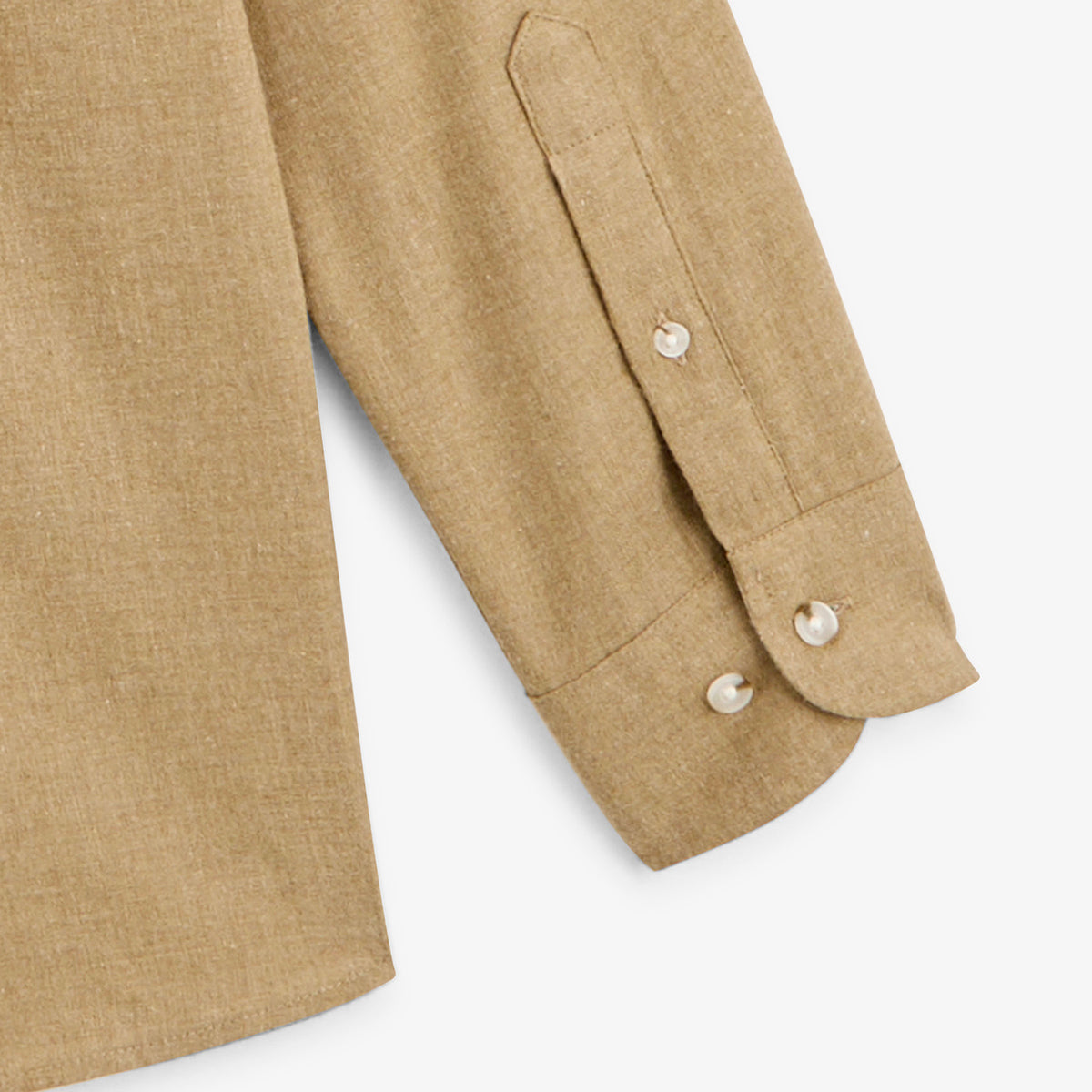 Chemise manches longues 100% coton flanelle beige chiné
