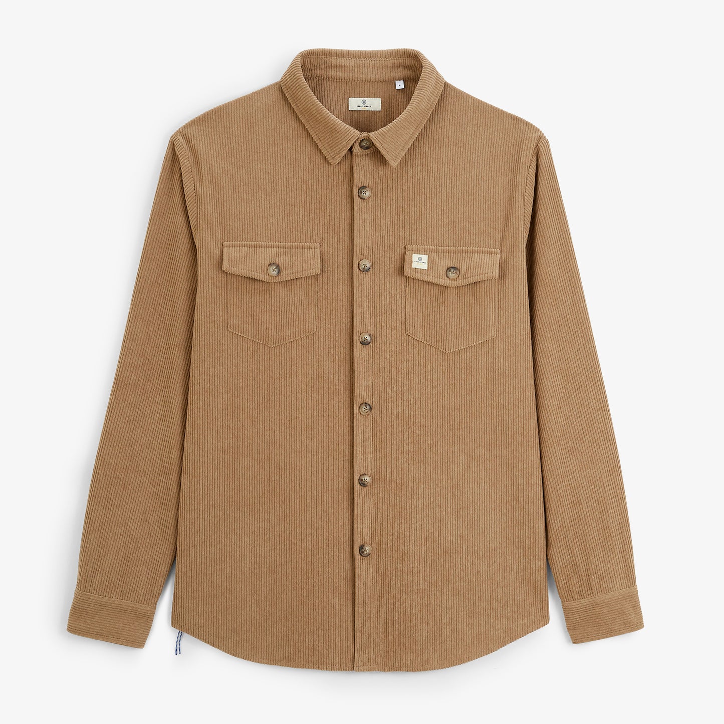Chemise manches longues velours pigment dye beige cachemire SBPLAY