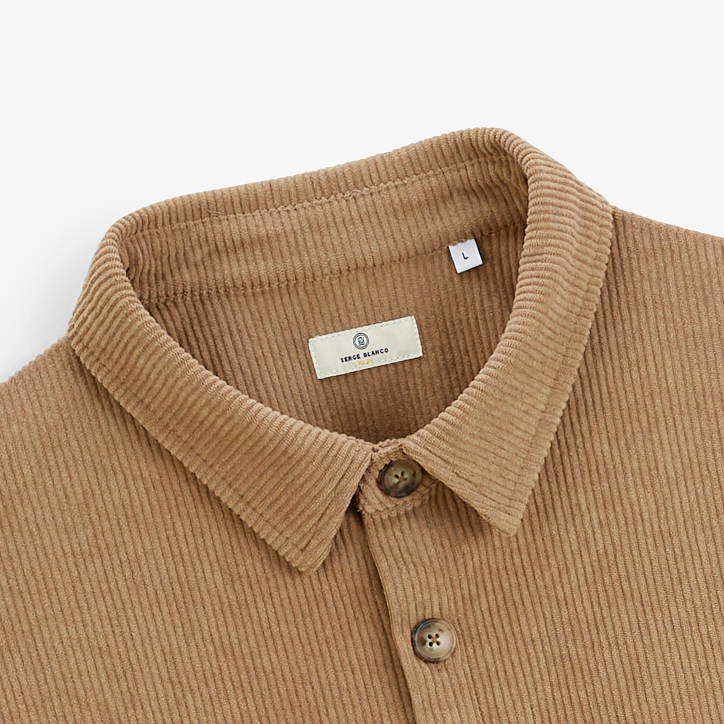 Chemise manches longues velours pigment dye beige cachemire SBPLAY