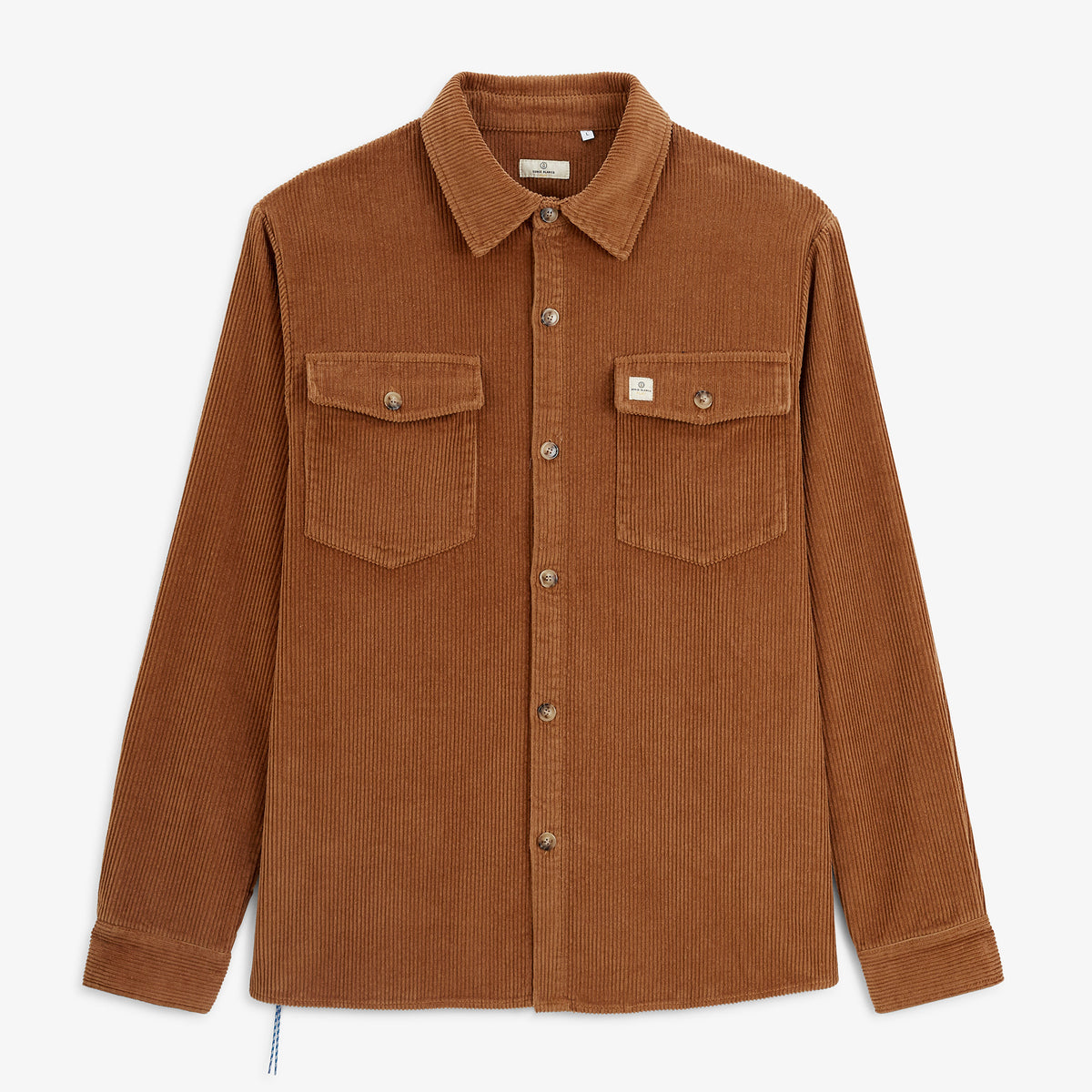 Chemise manches longues velours pigment dye marron noisette SBPLAY